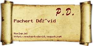 Pachert Dávid névjegykártya
